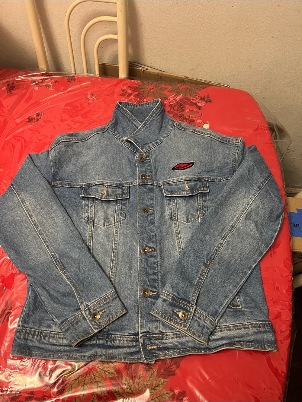 Stonewall Riots Rainbow Pride Denim Trucker Jean Jacket Rock n Roll Sz M